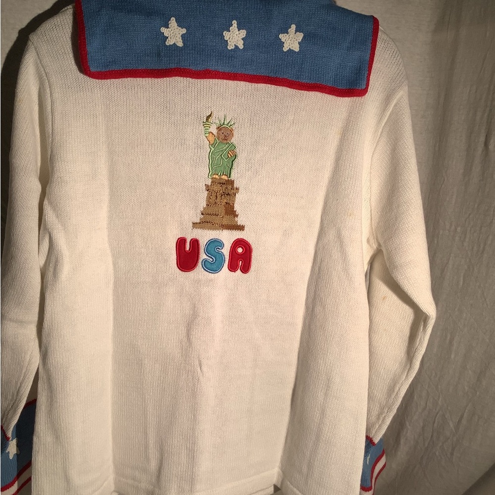Storybook knit sweater called “Beary Patriotic” - Picture 5 of 6